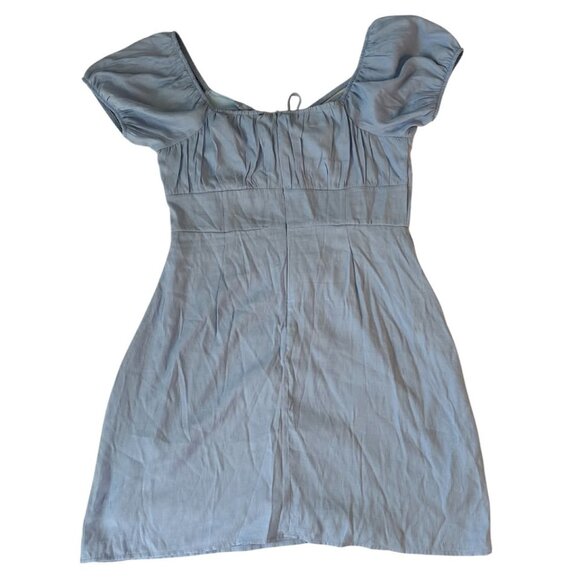 Baby Blue A-line Milkmaid Dress - Picture 7 of 8